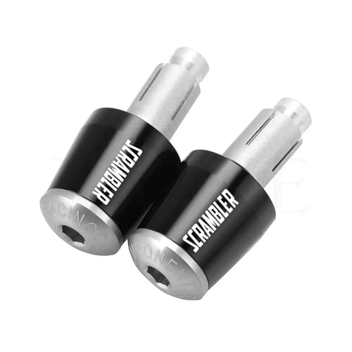 Motorcycles Handlebar Grips Cap Weight PartsAnti Vibration Plug Ends for Ducati Scrambler 2015-2016 15-16 - color: Black sliver
