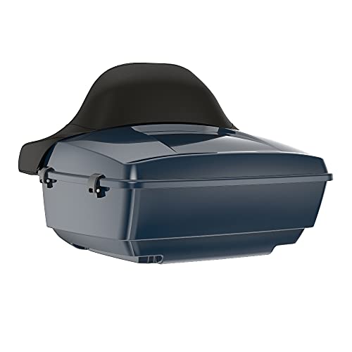 US Stock Advanblack King Tour Trunk Pack, Black Mount Bracket & Top Luggage Rack Fit for 2009-Later Harley Touring, Road Glide, Street Glide Special, Road King, Electra Glide (Billiard Teal) - color: Billiard Teal