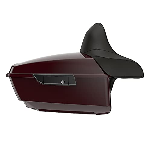 Advanblack King Tour Trunk Pack, Black Mount Bracket & Top Luggage Rack Fit for 2009-Later Harley Touring, Road Glide, Street Glide Special, Road King, Electra Glide (Billiard Burgundy) - color: Billiard Burgundy