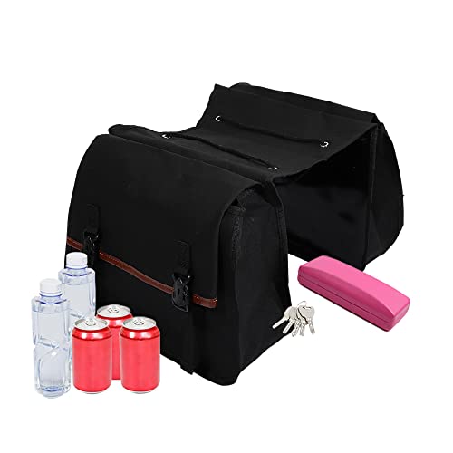 X AUTOHAUX 1Pair Motorcycle Saddlebag Side Tool Bags Cycling Motorcycle Luggage Bag Quick Release Buckle Waterproof Canvas Black 35.83''x15.35'' Travel Bag