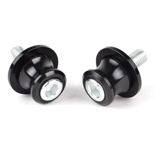 Goldfire 2pcs 10MM M10 X1.25 Motorcycle Swing arm Sliders Spools CNC Swing Arm Stand Screw for FZR 1000/600R/400 for Kawasaki Z750 /Z750S/ Z750R /ER-6F /ER-6N /Duke 125/200/390 (Black) - color: Black