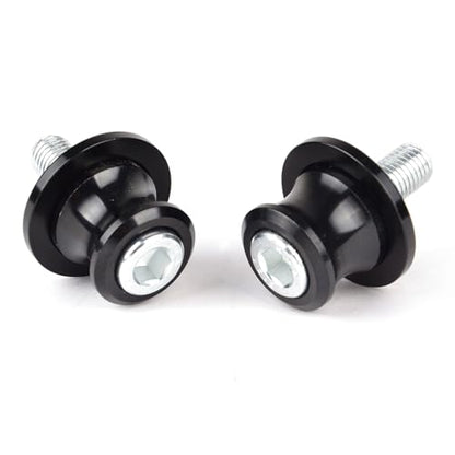 Goldfire 2pcs 10MM M10 X1.25 Motorcycle Swing arm Sliders Spools CNC Swing Arm Stand Screw for FZR 1000/600R/400 for Kawasaki Z750 /Z750S/ Z750R /ER-6F /ER-6N /Duke 125/200/390 (Black) - color: Black