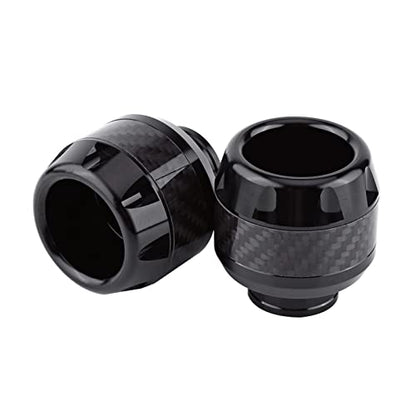 1 Pair Front Fork Frame Sliders Wheel Crash Protector, Keenso Carbon Fiber Front Fork Frame Sliders Crash (Black) - color: Black