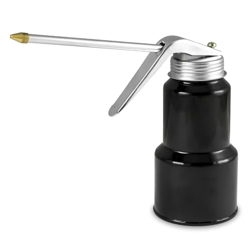 8OZ/250ML Capacity Pump Oiler Can with Handle & Metal Straight Spout, High Pressure Hand Pump Oiler, Ideal for Auto, Home, Motorcycles, Industrial & Mechanical Use, Prevent Corrosion, 0.35 lb