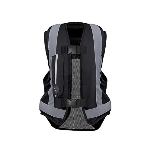 Motorcycle Airbag Vest Airbag Vest Protective Jacket High Visibility with Adjustable Buckle for Cycling (Black XX) - color: Black, size: 20