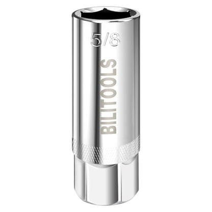 BILITOOLS 5/8'' Magnetic Spark Plug Socket 3/8-inch Drive Powerful Retains Thin Wall Spark Plug Socket 6-Point, CR-V - size: 5/8" Magnetic