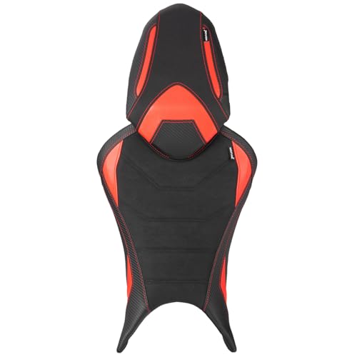 Motorcycle Rider & Passenger Seat Fit for Triumph Street Triple 765 R/RS 2023 2024 2025 2026, Leather Front Rear Saddle Solo Cushion Pillion Pad, Red - color: Red - Front & Rear