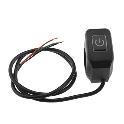 Motorcycle Handlebar Switch 22mm 7/8 Inch Handlebar Headlight Control Push Button Switch Waterproof 12V On/Off Switch with White LED Indicator