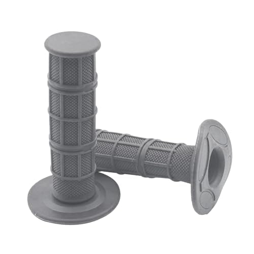 BELOMI Motorcycle Hand Grips, 2PCS 7/8" 22mm 24mm Non-Slip Soft Rubber Handlebars, Comfortable Motorbikes Handle Replacement Protection Accessories, Universal for Dirt Bike, Off Road, ATV(Gray) - color: Style 2-Gray