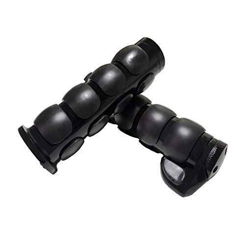 Motorcycle Hand Grips 7/8" (22mm) Non-Slip Hand Grip with Throttle Assist for Harley Yamaha Kawasiki Suzuki Cruisers Motorbikes Choppers - color: Black-B