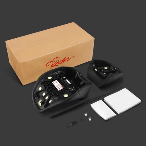 C.C. RIDER Low-Profile Rider&Passenger Seat Fit for Harley Touring 2023-2025 CVO Street Glide FLHXSE CVO Road Glide FLTRXSE 2024-2025 Street Glide FLHX Road Glide FLTRX FLTRXSTSE - size: 06# Gel Black