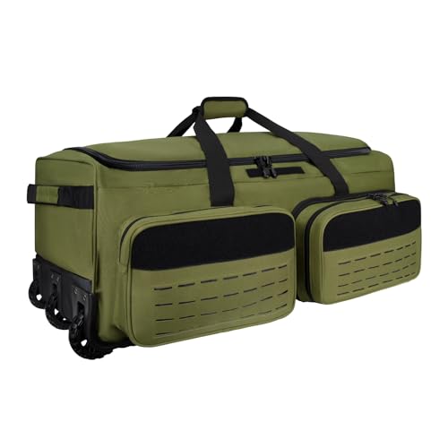 Rolling Duffle Bag with Wheels,120L Large Deployment Bag,Waterproof Military Duffle Bags for Tactical Military Deployment Camping - color: Green