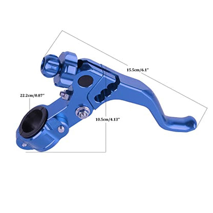 7/8‘’ 22mm Universal Motorcycle CNC Short Stunt Clutch Lever Aluminum Alloy Clutch Handlebar Compatible with Most Motorcycles Dirt Bike-Blue - color: Blue