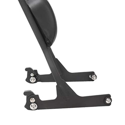 ECOTRIC Motorcycle Detachable Sissy Bar Backrest Pad Compatible with 2006-2017 Harley Davidson Fatboy Fat boy LO FLSTF Softail FXST FLST CVO Rear Passenger Adjustable Back rest Black Steel