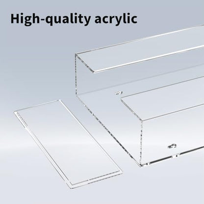 HIIMIEI Acrylic Glove Dispenser Wall Mount, Clear Plastic Glove Rack Floating Triple Gloves Box Holder 16.1'' X 10.2'' X 3.8'', Capacity Of 3 Glove Boxes