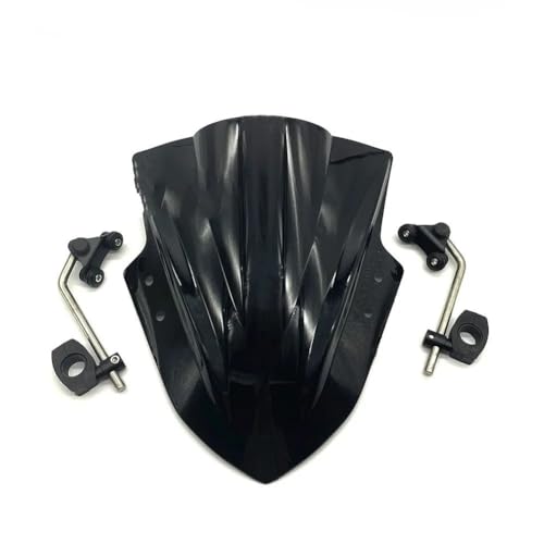 Wind Deflector Windshield for CF&Moto 300NK 300 NK Motorcycle Windshield Spoiler with Stand Accessories Wind Deflector Motorcycle Windshield (Color : Black) - color: Black