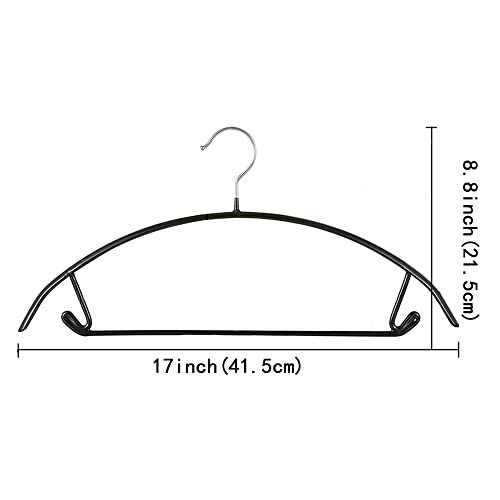 Premium PVC Coating Metal Hangers 20 Pack, Heavyduty, Non Slip Slimline, Suit Jacket T Shirt Hangers, Gold Hooks, Space Saving Clothes Hanger (Black) - color: Black
