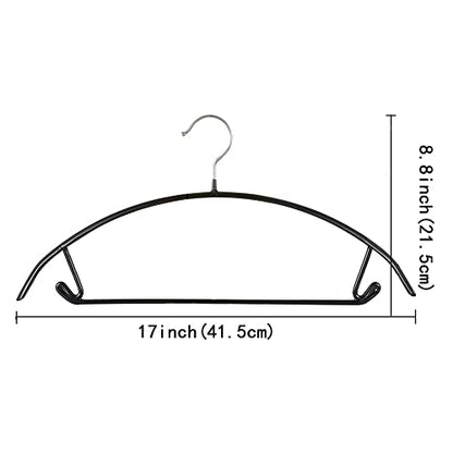 Premium PVC Coating Metal Hangers 20 Pack, Heavyduty, Non Slip Slimline, Suit Jacket T Shirt Hangers, Gold Hooks, Space Saving Clothes Hanger (Black) - color: Black