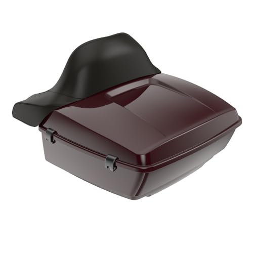 Advanblack Billiard Burgundy King Tour Trunk Pack, Black Mount Bracket, Top Luggage Rack, Red Trunk Pak Liners Fit for 09-Later Harley Touring, Road Glide, Street Glide Special, Electra Glide - color: Billiard Burgundy