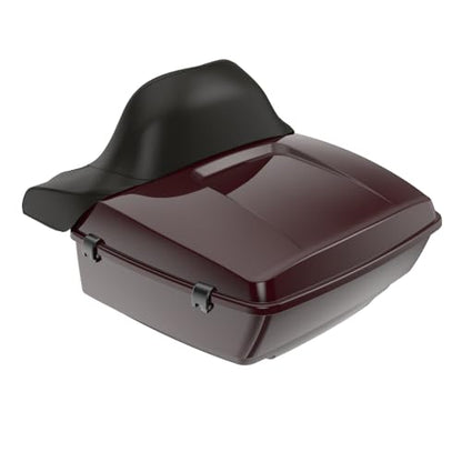 Advanblack Billiard Burgundy King Tour Trunk Pack, Black Mount Bracket, Top Luggage Rack, Red Trunk Pak Liners Fit for 09-Later Harley Touring, Road Glide, Street Glide Special, Electra Glide - color: Billiard Burgundy