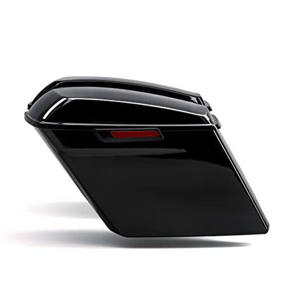 TCT-MOTORPARTS Vivid Black 5" Stretched Saddlebags & Rear Fender System For Harley Touring 2014-2024 Road King