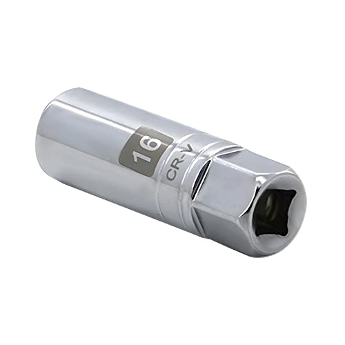 16mm Thin Wall Magnetic Spark Plug Socket 3/8 Inch Drive 12-Point Spark Plug Socket Compatible with BMW, Benz, Mini Cooper, Nissan, Citroen, Infiniti, Renault, Peugeot and some lawn mowers and ATVs - size: 16mm