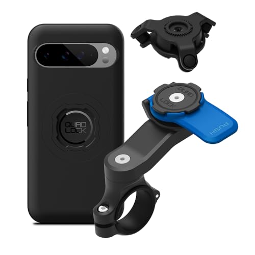 Quad Lock Motorcycle Handlebar Mount Kit with Vibration Dampener and MAG Phone Case for Google Pixel 9 Pro XL - size: Pixel 9 Pro XL