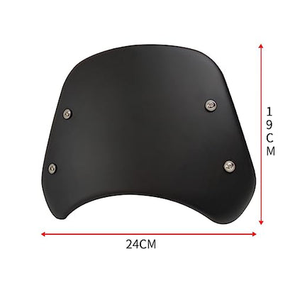 Metal Universal Motorcycle Windshield Wind Deflector Windscreen Front Flyscreen with Mount for Motorbike 5"-7" LED Headlight