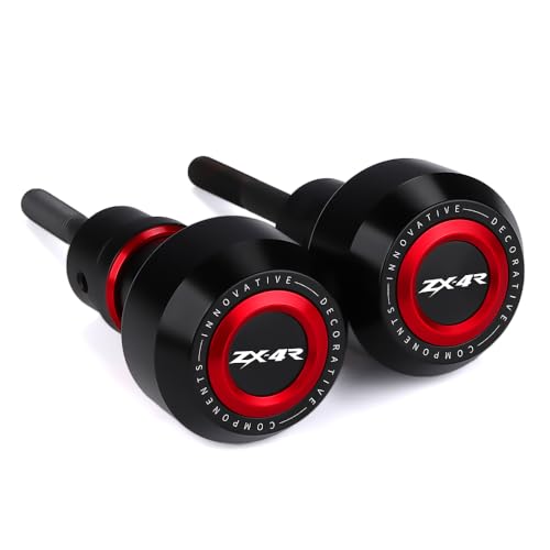 Motorcycle Frame Sliders Crash Bar Protector Compatible with Ninja ZX4R ZX4RR 2023 2024 2025 2026 | No Cut Kits Engine Fairing Guard Falling Protection ZX-4R ZX-4RR Accessories (red) - color: red