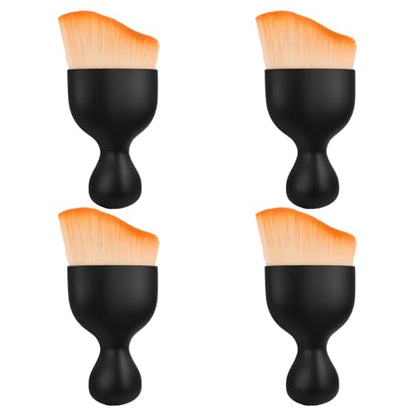 4-Piece Car Detail Brush Set - Soft Curved Flexible Bristles, Ideal for Interior Cleaning & Crevice Detailing