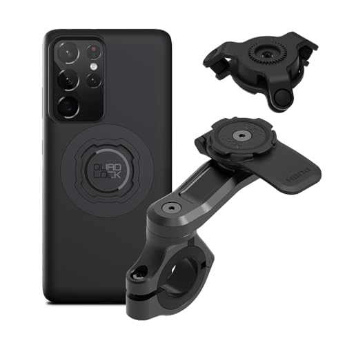 Quad Lock Motorcycle Handlebar Mount PRO Kit with Vibration Dampener and MAG Phone Case for Galaxy S21 Ultra - size: Galaxy S21 Ultra
