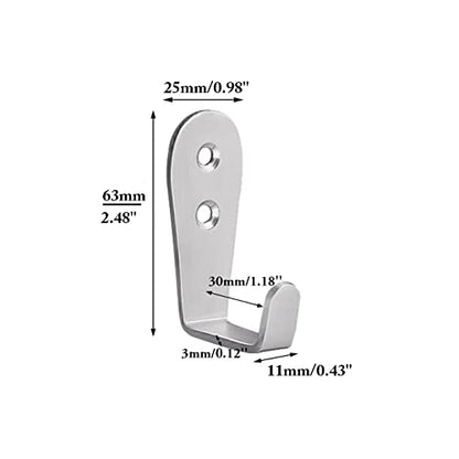 Coat Hooks Wall Mounted, 6 Pack Single Entrance Hooks Heavy Duty Brushed Wall Hook Stainless Steel, Large L Metal Hook for Hanging Clothes Jackets Robes Towels Hats Keys Bags Cups, Silver - color: Silver