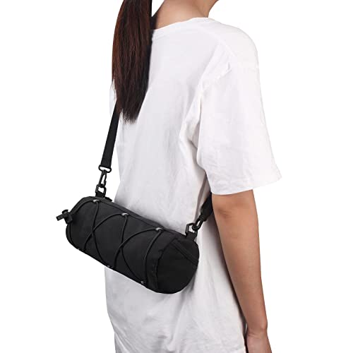 KOSIBATE Bike Handlebar Bag with Shoulder Strap, Mountain Road Bikes Bicycle Front Bag Frame Storage (Black) - color: Black