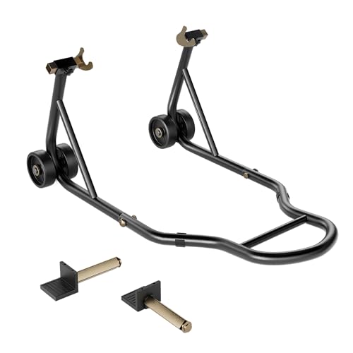 SPECSTAR Motorcycle Stand, 441 Lbs Capacity Rear Wheel Lift with U+L Adjustable Swingarm Spool, Heavy Duty Paddock Stand fit for BMW Suzuki Yamaha Honda Kawasaki, Black - size: 441 Lbs