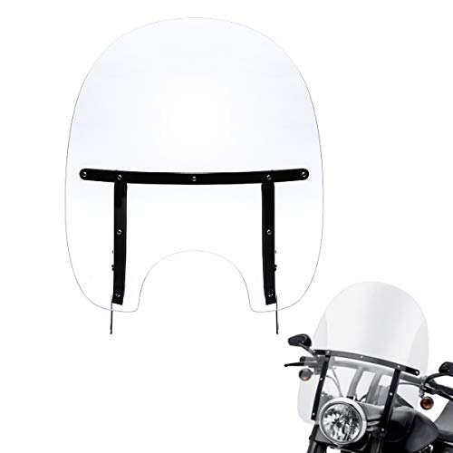 20" Clear Detachable Quick Release Windshield W/Black Brackets For Harley Road King 1994-2023