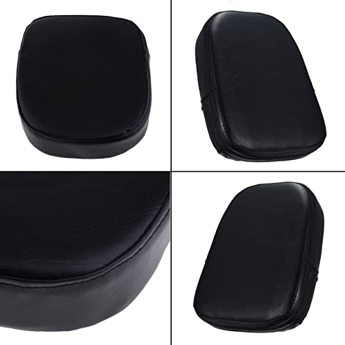 Universal Motorcycle Black Rectangular Synthetic Leather Rear Sissy Bar Backrest Cushion Pad for Harley
