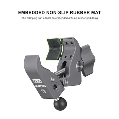 FANAUE Aluminum Handlebar Base Mount Strong Rod Clamp with 17mm Ball Head Adapter for Rails 0.5'' to 2'' Diameter Compatible with Garmin GPS Mounts & Bike Motorcycle Phone Holder with 17mm Ball Socket