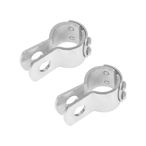 Highway Footpegs Clamps 1.25 inch Crash Bar Footpeg Bracket Universal Engine Guard Foot Pegs Mount Fit for Harley Indian and Orther Brands Chrome - color: Chrome