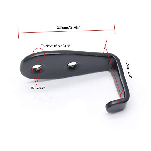 Flyisland Wall Hooks 8 Pcs, Coat Hooks Garage Hook Wall Mounted Hat Hangger Hooks Robe Hook Single Coat Hanger Heavy Duty (8 Pack, Black) - color: Black