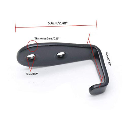 Flyisland Wall Hooks 8 Pcs, Coat Hooks Garage Hook Wall Mounted Hat Hangger Hooks Robe Hook Single Coat Hanger Heavy Duty (8 Pack, Black) - color: Black