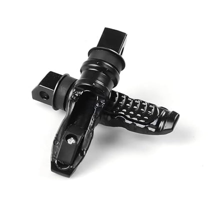 2 PCS Motorcycle Footpegs, Aluminum Alloy 8mm Motorcycle Screw Hole Footrests, Anti-slip Lightweight Rear Foot Pegs, Sport Modification Accessories, for Most Motorcycles, E-bikes (Black)