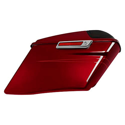 HR3 Velocity Red Sunglo (Pinstripe) 4" Stretched Hard Saddlebags w/Speaker Lids Compatible with 2017 Road Glide Special FLTRXS Street Glide Special FLHXS (Replace for OEM) - color: Velocity Red Sunglo (Pinstripe)