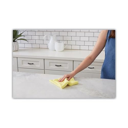 Boardwalk Microfiber Cleaning Cloths, 16 x 16, Yellow, 24/Pack