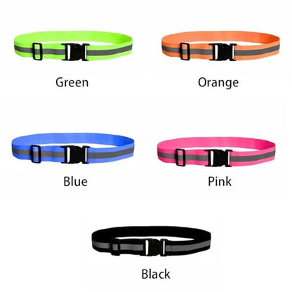 Reflective Bands 10pcs Elastic Adjustable Night Safety Reflective Belts Reflective Waist Cycling Equipment Running for Cycling Running - color: Green