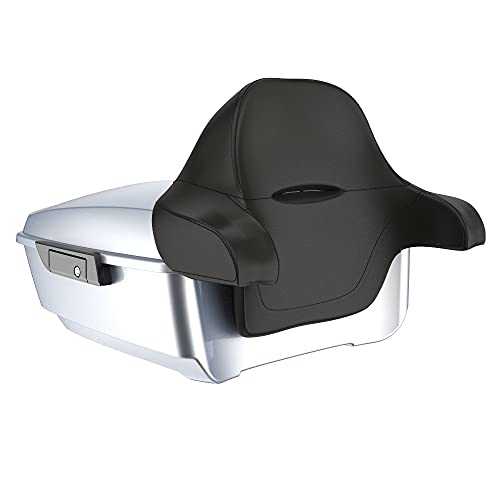 Advanblack US Stock Barracuda Silver(Glossy) King Tour Trunk Pack, Black Mount Bracket, Top Luggage Rack, Orange Trunk Pak Liners Fit for 09-Later Harley Touring, Road Glide, Street Glide Special - color: Barracuda Silver(Glossy)