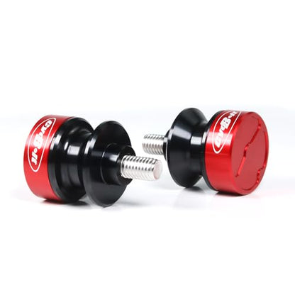 10mm Swing Arm Spools Sliders CNC Red M10 Stand Slider for M10x1.25 Motorcycle Swing Arm Fit for CFMoto 450SS 450SR 700 CL-X 800MT EX250 EX300 EX500 EX650 Ninja 500 ZX10R ZX14R Z1000 | For M10x1.25 Motorcycle Swing Arm Fit for CFMoto 450SS 450SR 700 CL-X