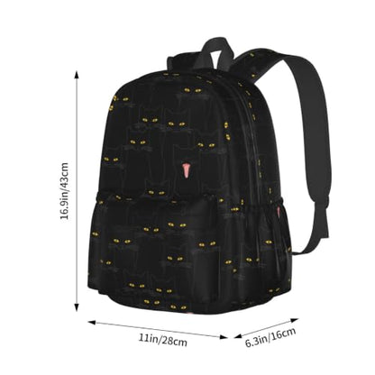 Black Cat Backpack Bookbag Laptop Backpacks Multipurpose Daypack for Boys Girls School Men Women Travel Hiking - color: Black Cat
