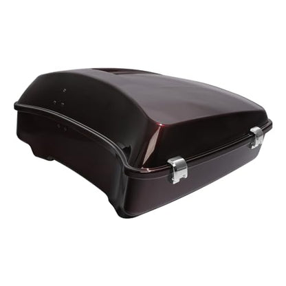 TCT-MOTORPARTS Chopped Tour Luggage Trunk w/Wrap-Around Backrest Pad + Black Two-Up Tour Mounting Rack Fit For Harley Street Glide Special 2018 Twisted Cherry - color: Twisted Cherry Chopped Tour Pack #4