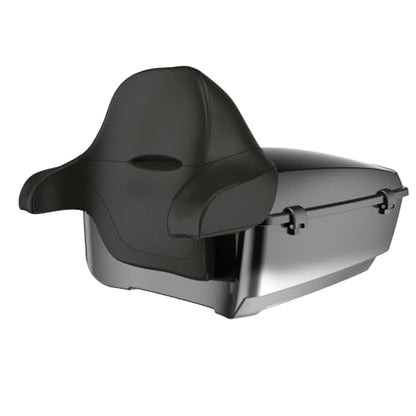 Advanblack 2025 Road Glide King Tour Trunk Pack Black Latch Wrap-Around Backrest Compatible with 1997-2025 Harley Touring Road Glide, Street Glide, Electra Glide (Raven Fade) - color: Raven Fade