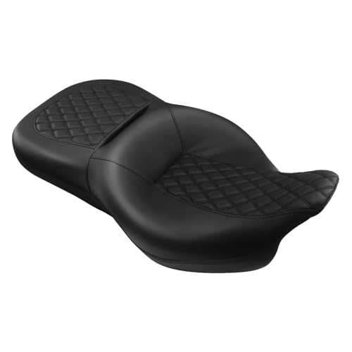 C.C. RIDER 2 Up Driver Rider&Passenger Seat fit for Harley Touring Road King Street Glide Road Glide Electra Glide 2009-2023 - color: 08# Black